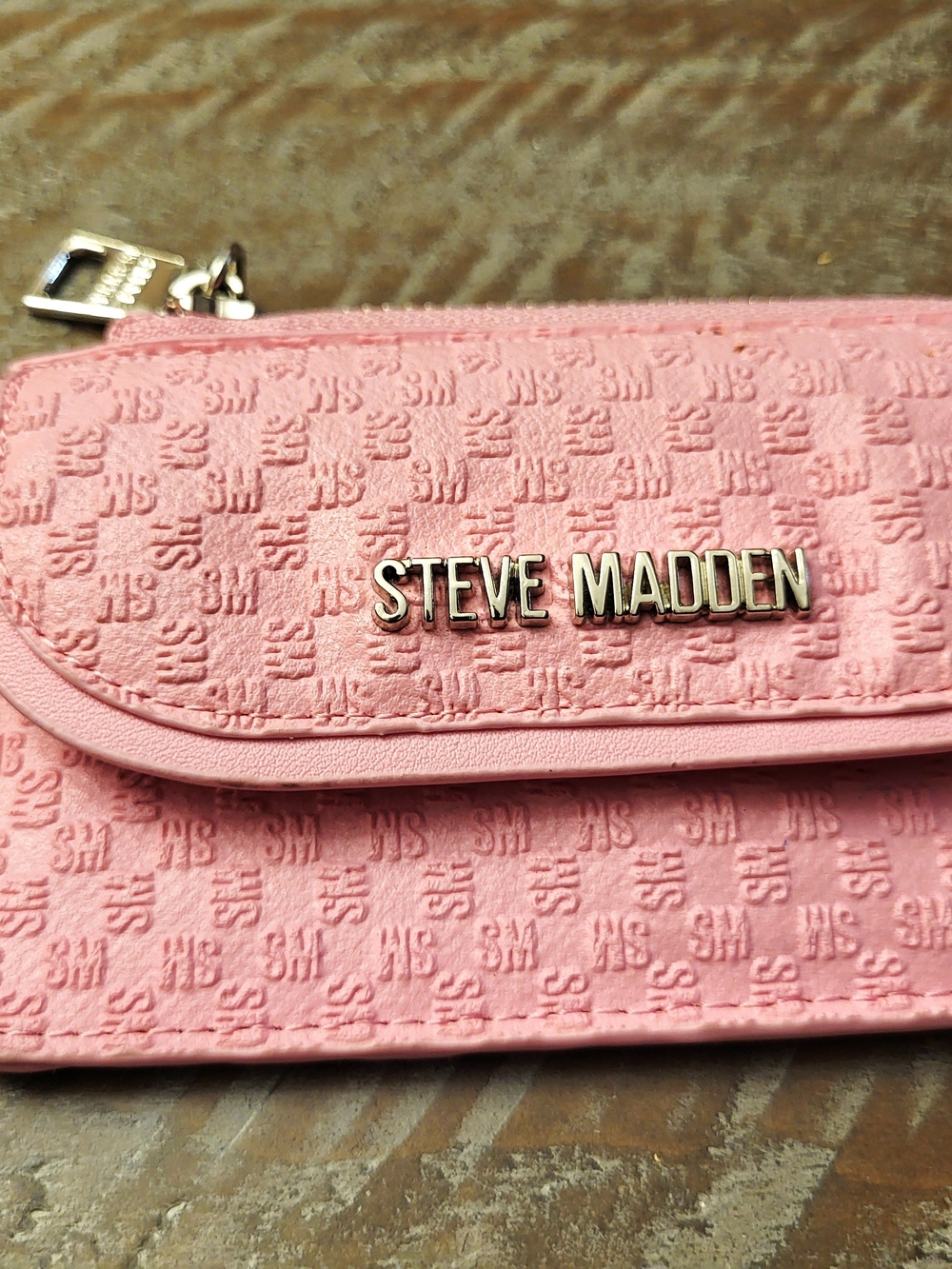 Steve Madden Pink Quilted Logo Wallet